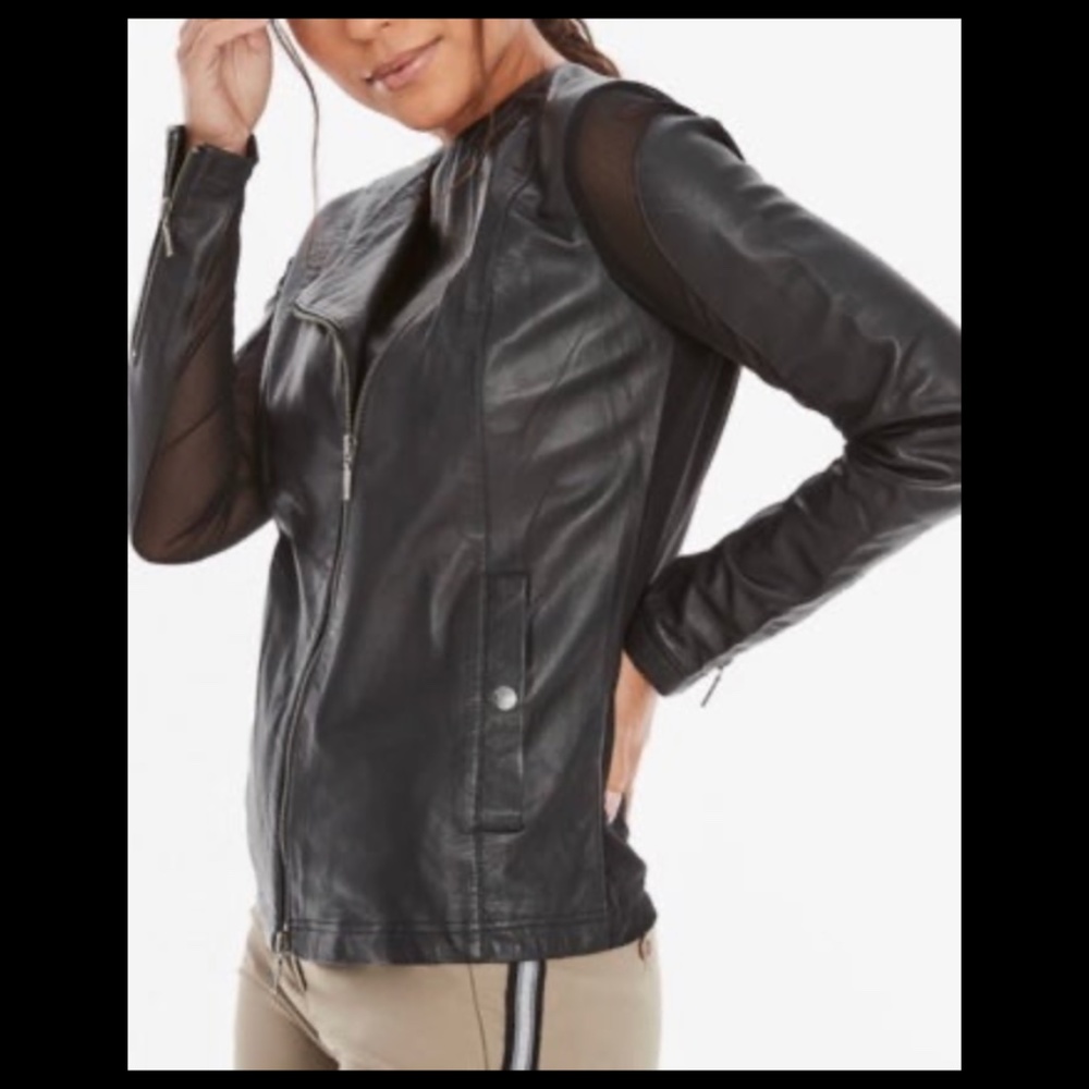 ANATOMIE $525 Adelia Lambskin LEATHER & MESH Jacket
